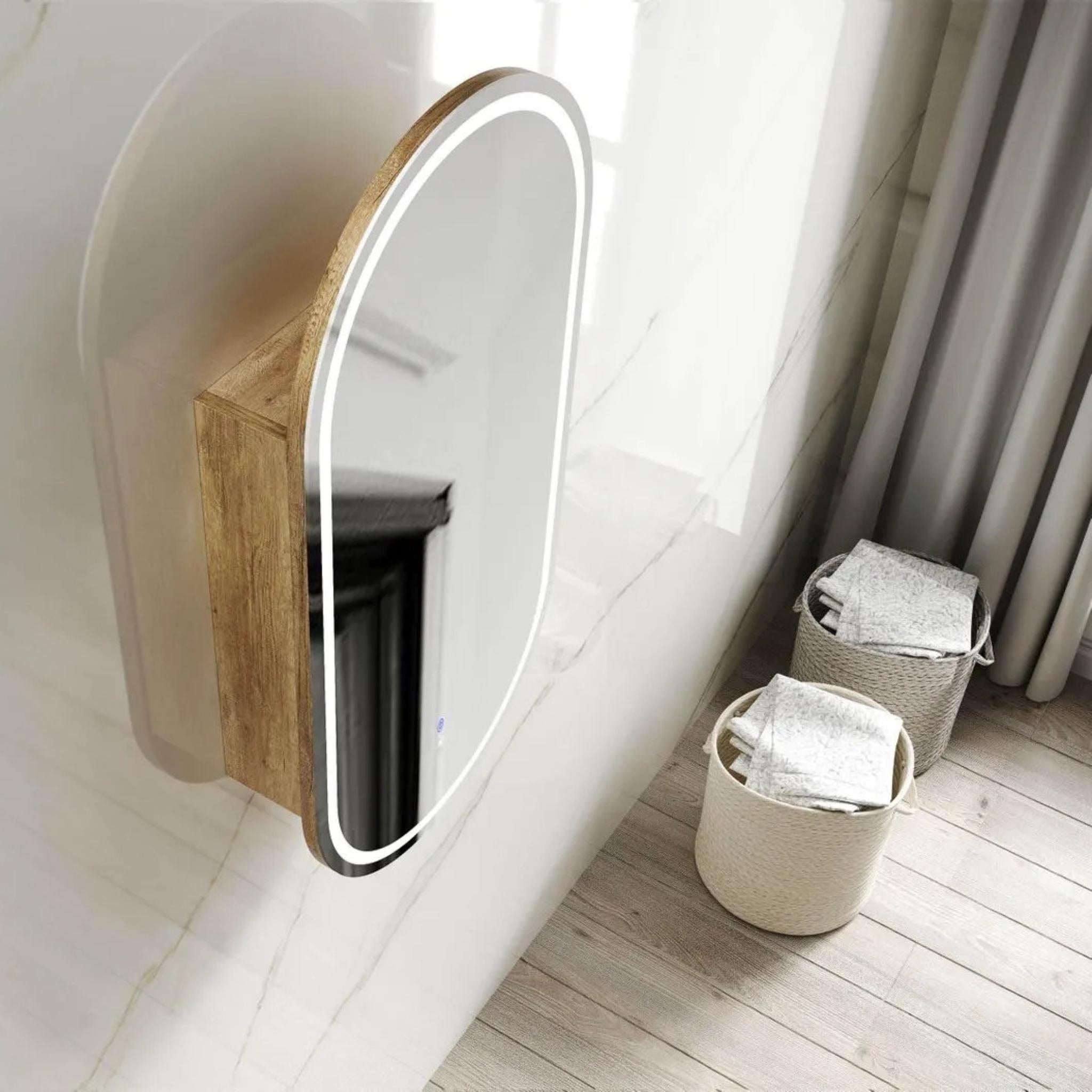 OTTI NOOSA NATURAL OAK LED SHAVING CABINET WITH POWERPOINT 450X900MM