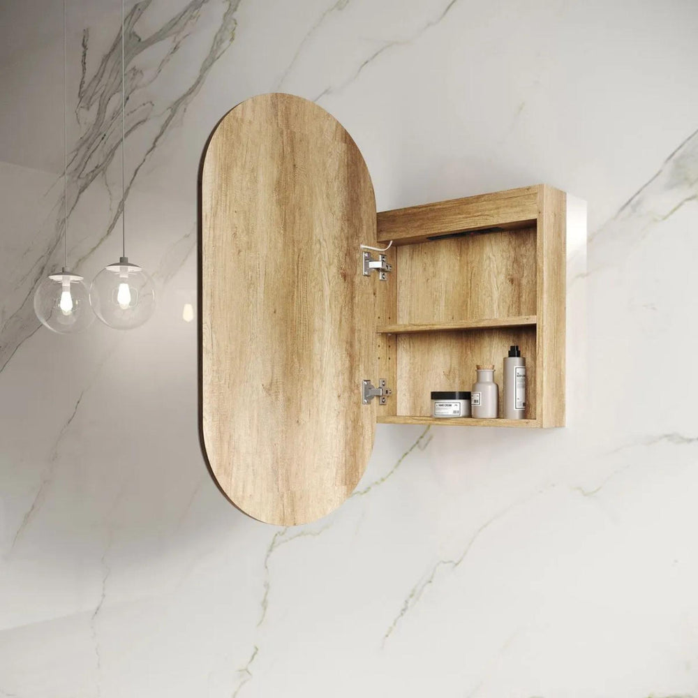 OTTI NOOSA NATURAL OAK LED SHAVING CABINET WITH POWERPOINT 450X900MM