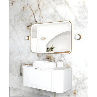 OTTI NEWPORT METAL FRAMED LED MIRROR BRUSHED GOLD 750X1200MM