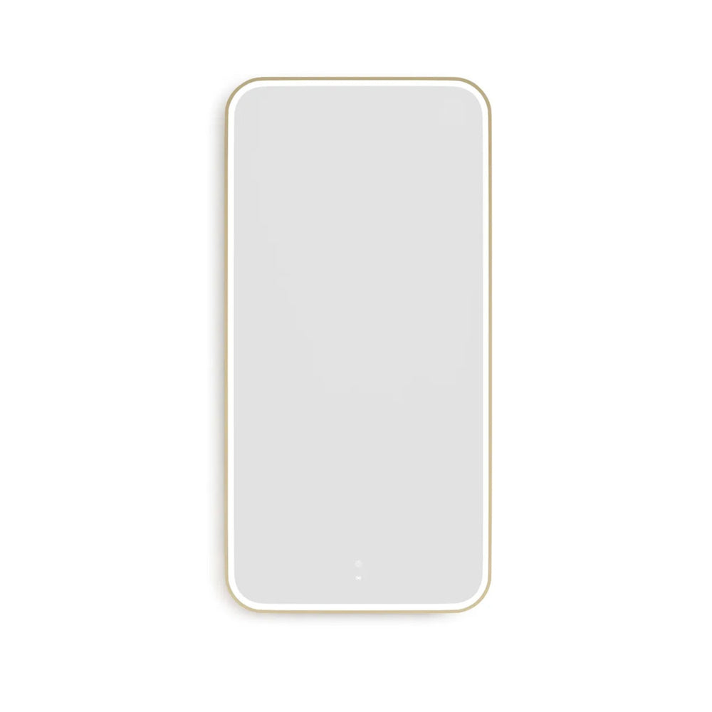 OTTI NEWPORT METAL FRAMED LED MIRROR 3 COLOUR LIGHTS BRUSHED GOLD 1500X750MM