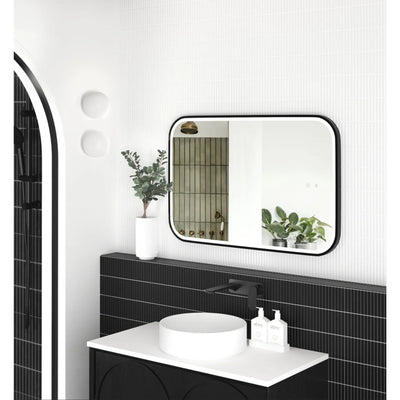 OTTI NEWPORT METAL FRAMED LED MIRROR MATTE BLACK 600X900MM