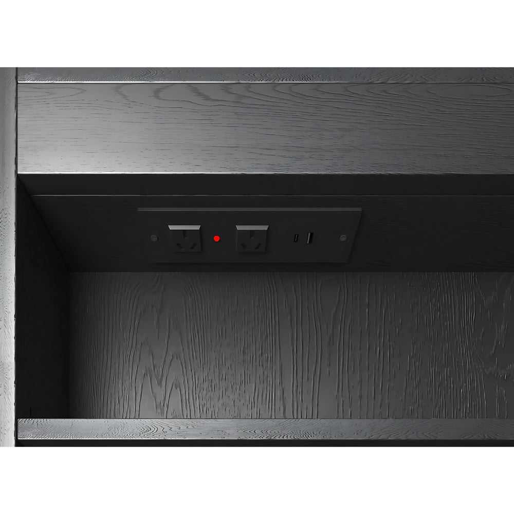 OTTI NEWPORT BLACK OAK LED SHAVING CABINET WITH POWERPOINT 1200X750MM