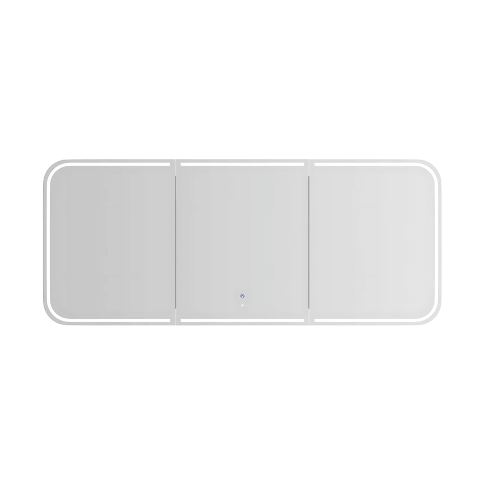 OTTI NEWPORT BLACK OAK LED SHAVING CABINET WITH POWERPOINT 1800X750MM