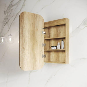 OTTI NEWPORT NATURAL OAK LED SHAVING CABINET WITH POWERPOINT 450X900MM
