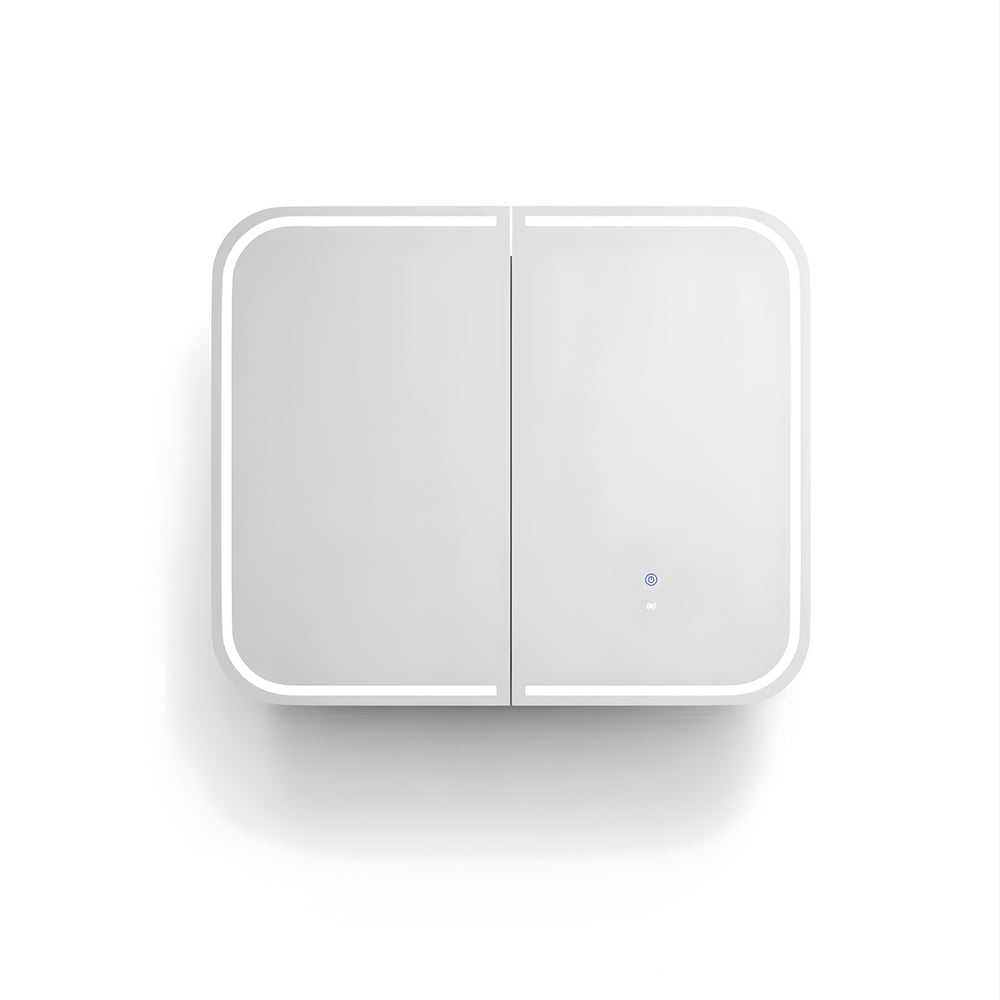 OTTI NEWPORT MATTE WHITE LED SHAVING CABINET WITH POWERPOINT 900X750MM