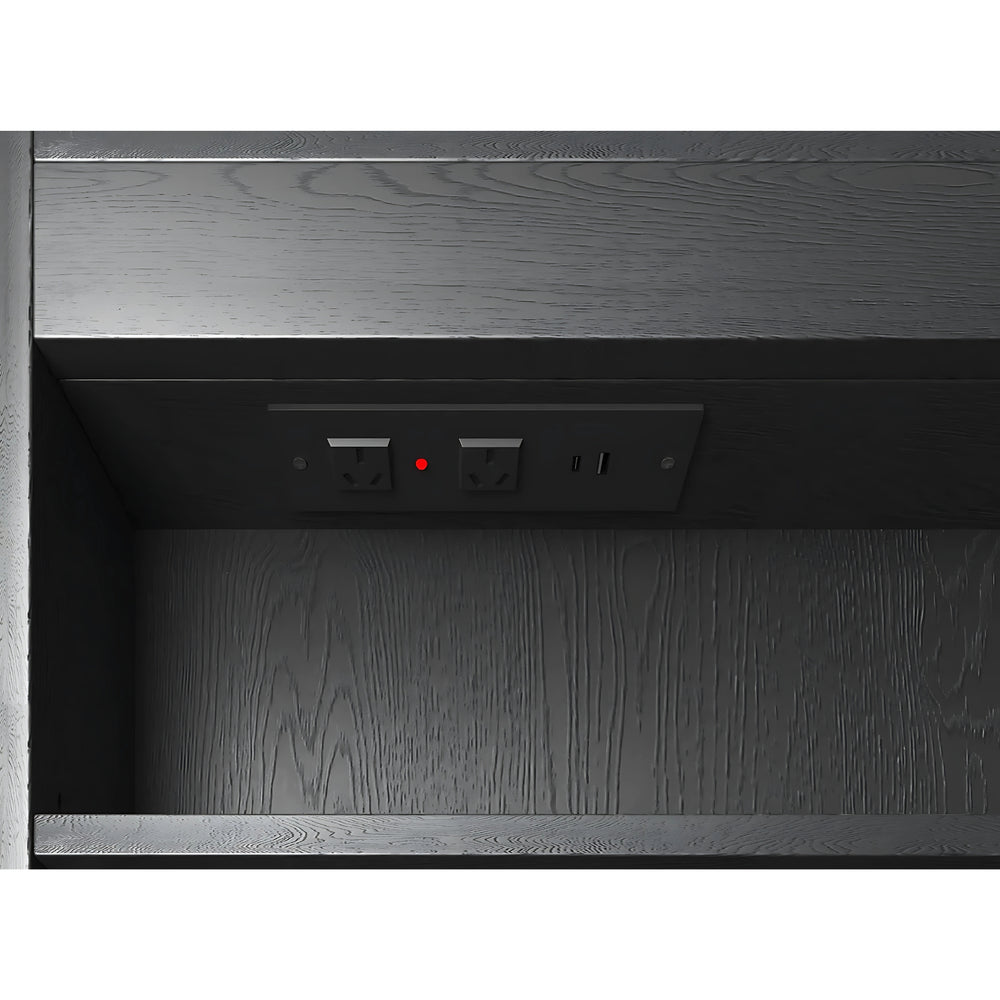 OTTI NEWPORT BLACK OAK LED SHAVING CABINET WITH POWERPOINT 900X750MM