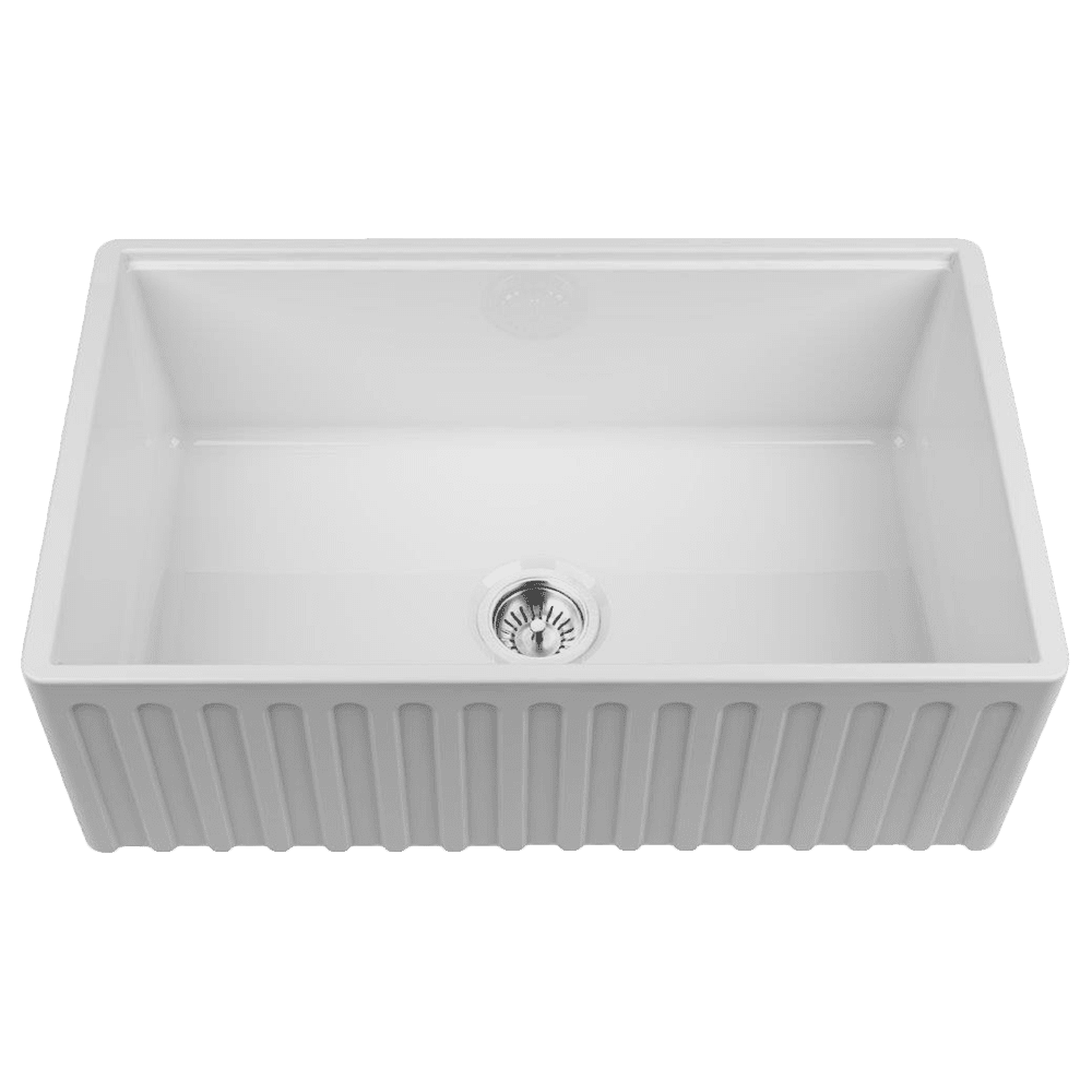 CHAMBORD LEGRANDE SINGLE BOWL REVERSIBLE FIRECLAY KITCHEN SINK WHITE 762MM