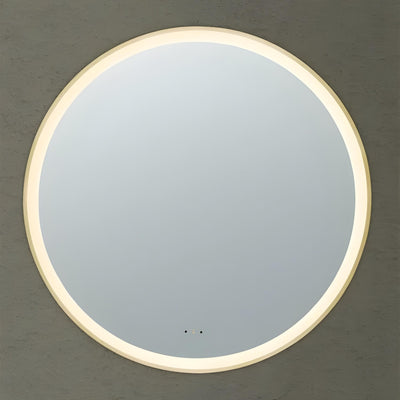 POSEIDON LUNA ROUND IRON FRAMED FRONTLIT LED MIRROR BRUSHED GOLD 600X600MM
