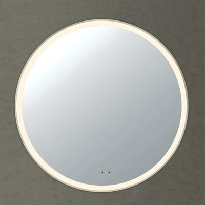 POSEIDON LUNA ROUND IRON FRAMED FRONTLIT LED MIRROR BRUSHED NICKEL 600X600MM