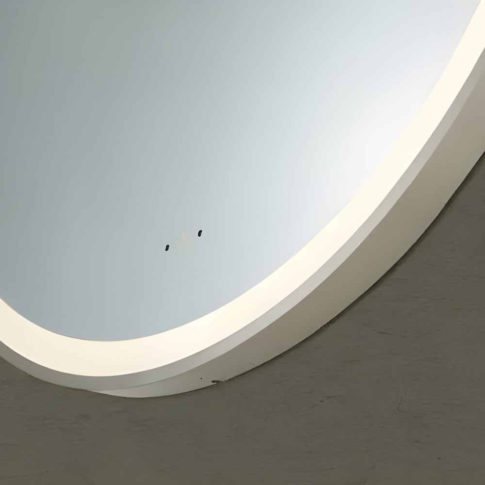 POSEIDON LUNA ROUND IRON FRAMED FRONTLIT LED MIRROR BRUSHED NICKEL 600X600MM