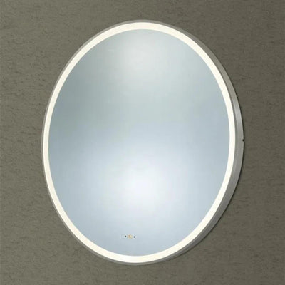 POSEIDON LUNA ROUND IRON FRAMED FRONTLIT LED MIRROR GUN METAL 600X600MM