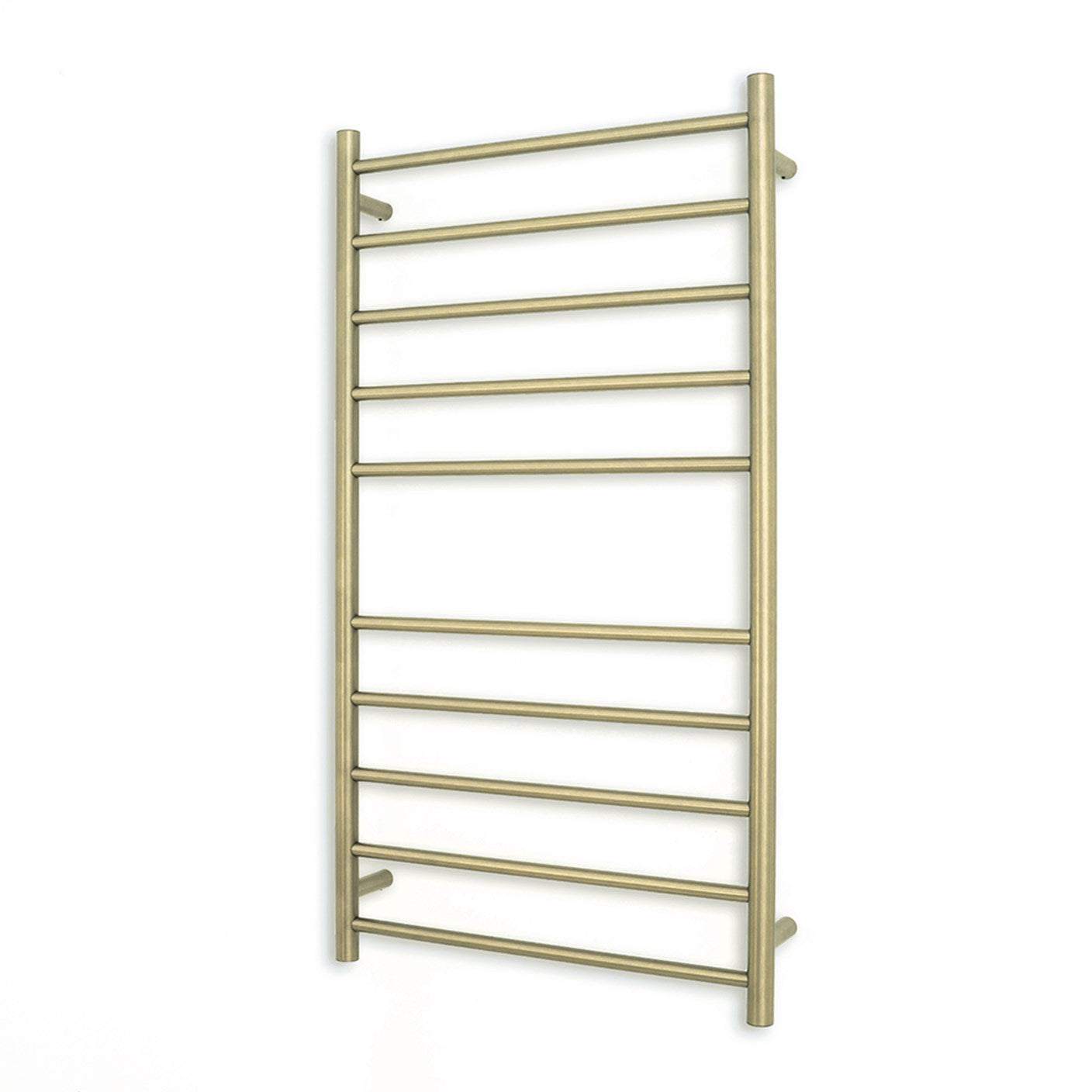 RADIANT HEATING 10-BARS ROUND HEATED TOWEL RAIL LIGHT GOLD 600MM