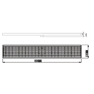 POSEIDON FLOOR GRILL DRAIN OUTLET GOLD 80MM (AVAILABLE IN 600MM, 800MM, 900MM, 1000MM AND 1200MM)