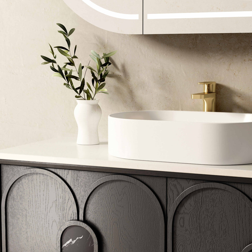 OTTI LAGUNA MARK II BLACK OAK 1200MM SINGLE BOWL WALL HUNG VANITY