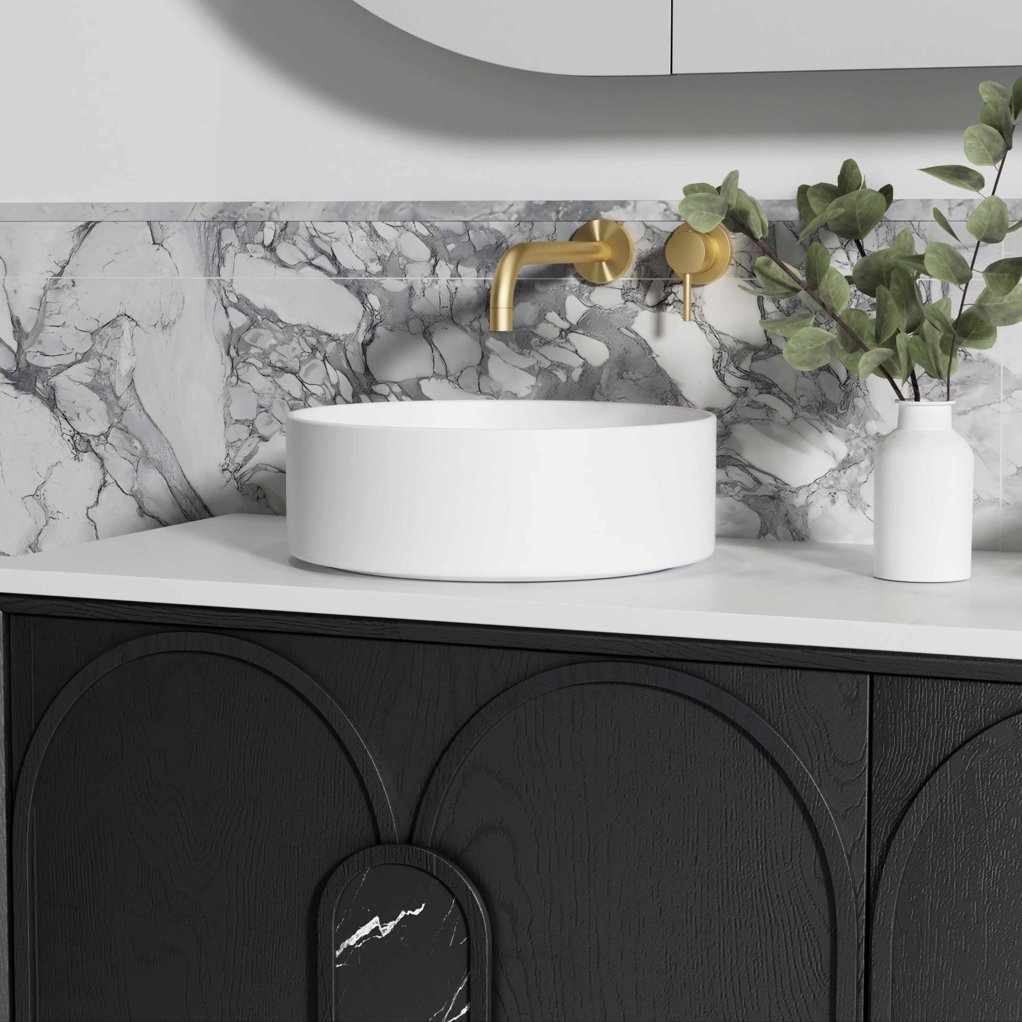 OTTI LAGUNA MARK II BLACK OAK 1500MM DOUBLE BOWL WALL HUNG VANITY