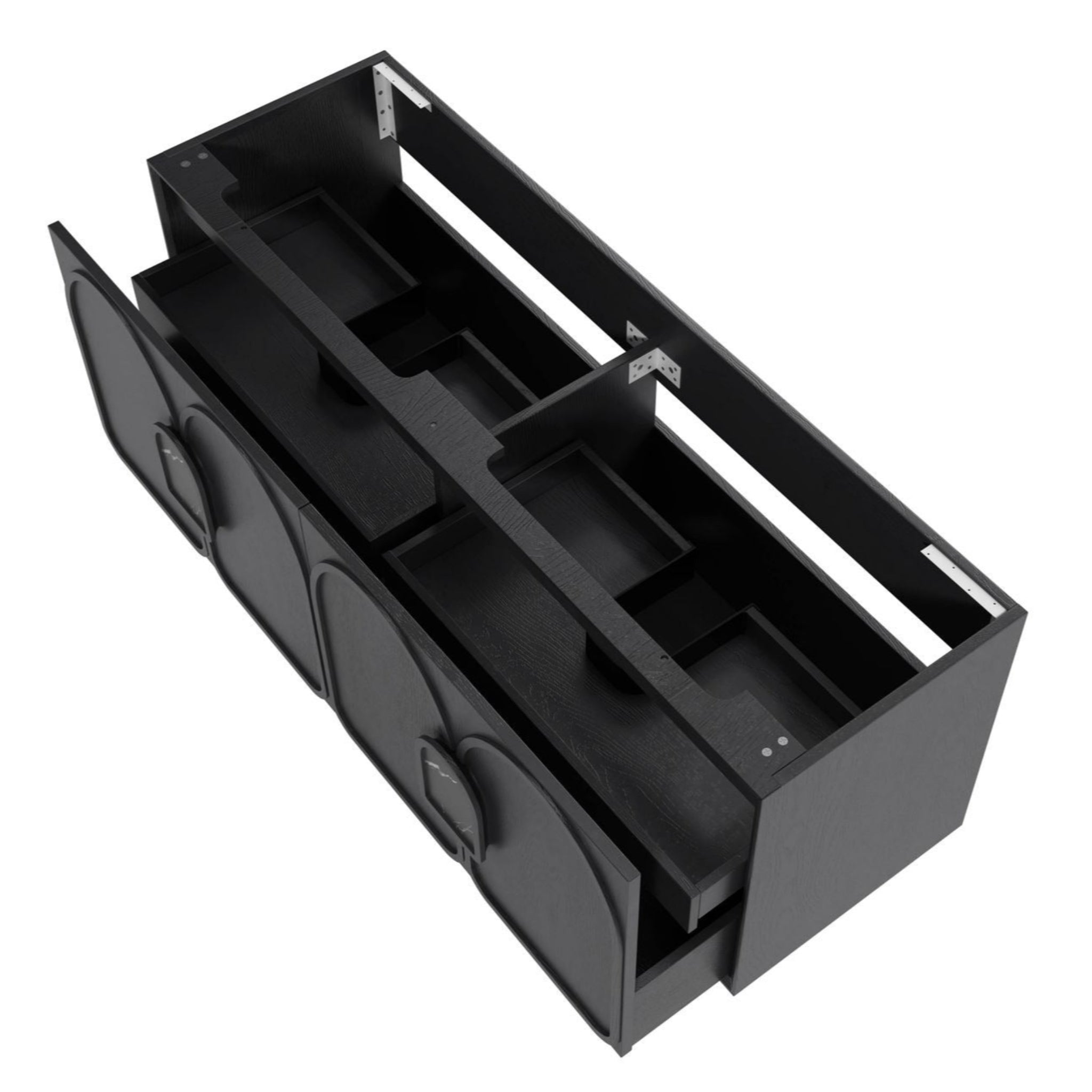 OTTI LAGUNA MARK II BLACK OAK 1500MM DOUBLE BOWL WALL HUNG VANITY