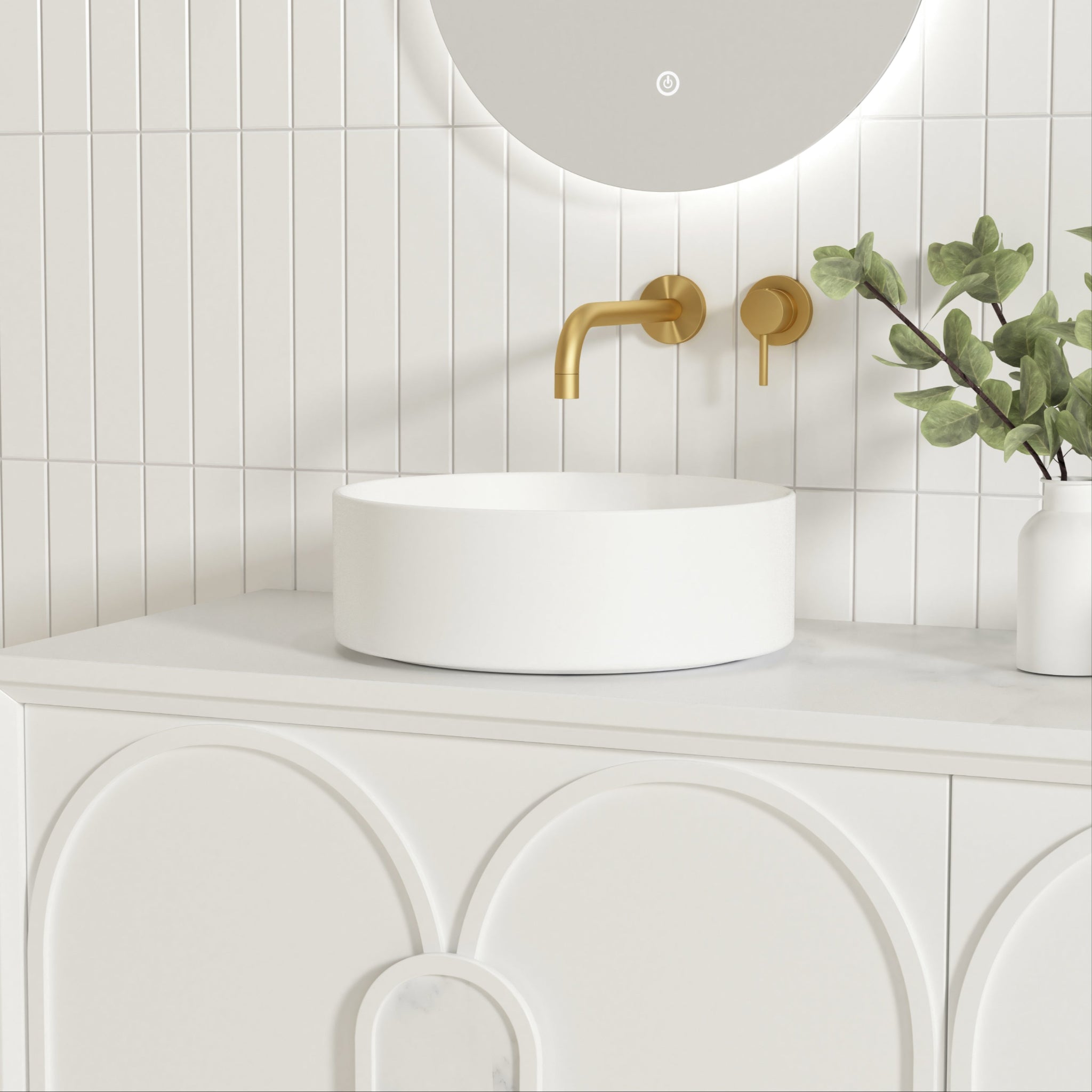 OTTI LAGUNA MARK II MATTE WHITE 1500MM DOUBLE BOWL WALL HUNG VANITY