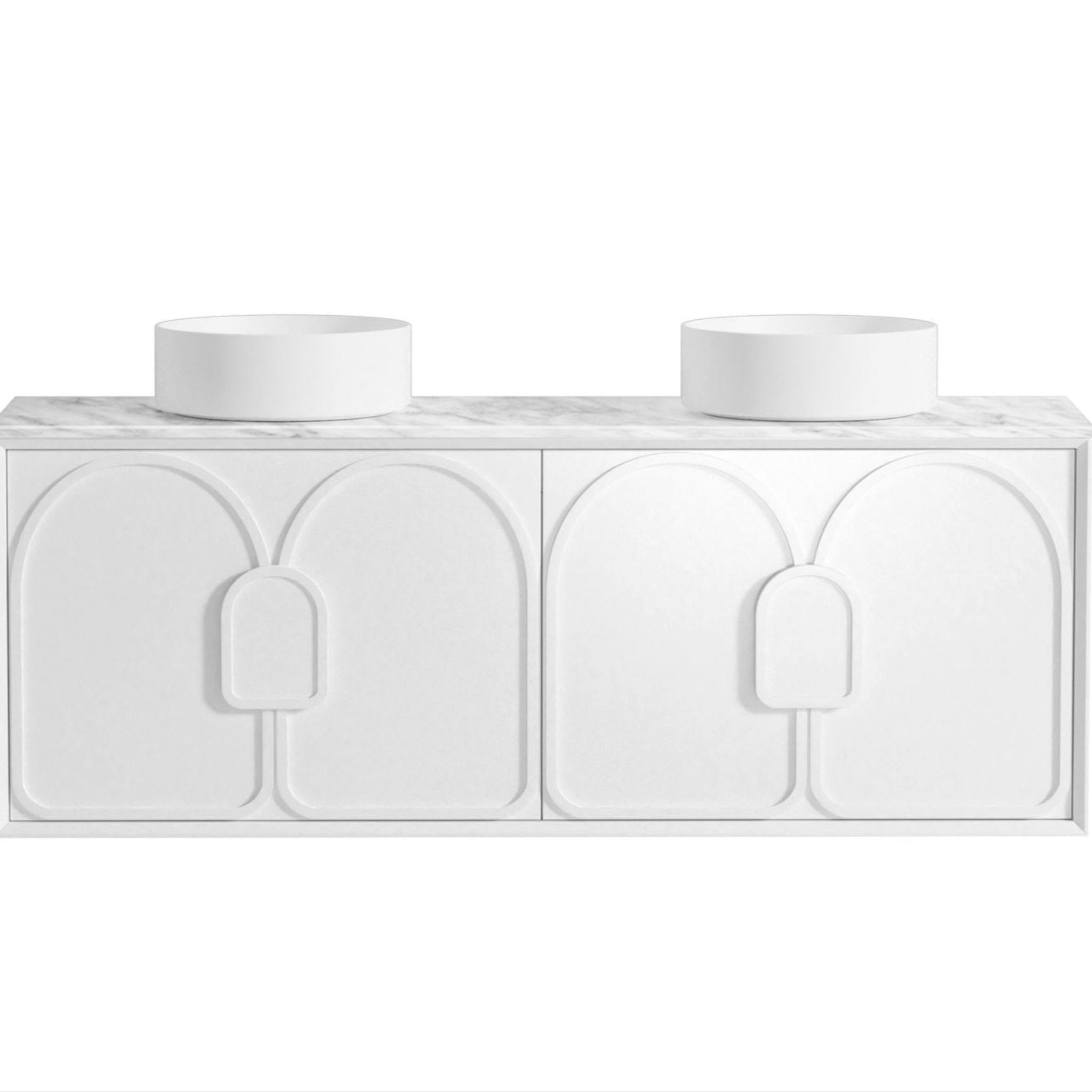 OTTI LAGUNA MARK II MATTE WHITE 1500MM DOUBLE BOWL WALL HUNG VANITY