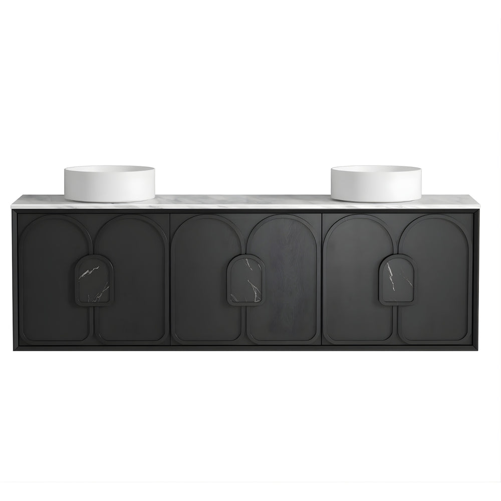 OTTI LAGUNA MARK II BLACK OAK 1800MM DOUBLE BOWL WALL HUNG VANITY