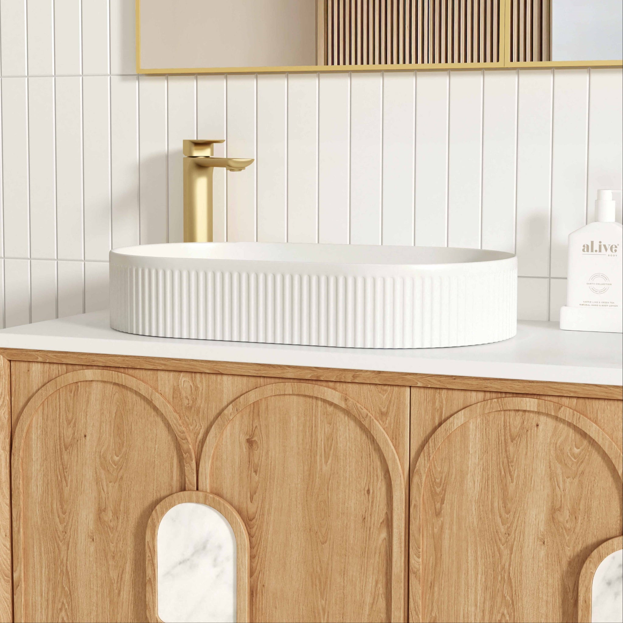 OTTI LAGUNA MARK II WOODLAND OAK 1800MM DOUBLE BOWL WALL HUNG VANITY