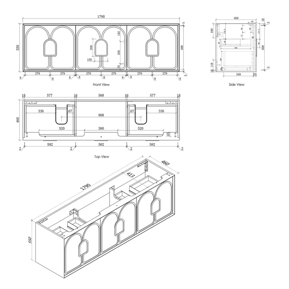 OTTI LAGUNA MARK II MATTE WHITE 1800MM DOUBLE BOWL WALL HUNG VANITY