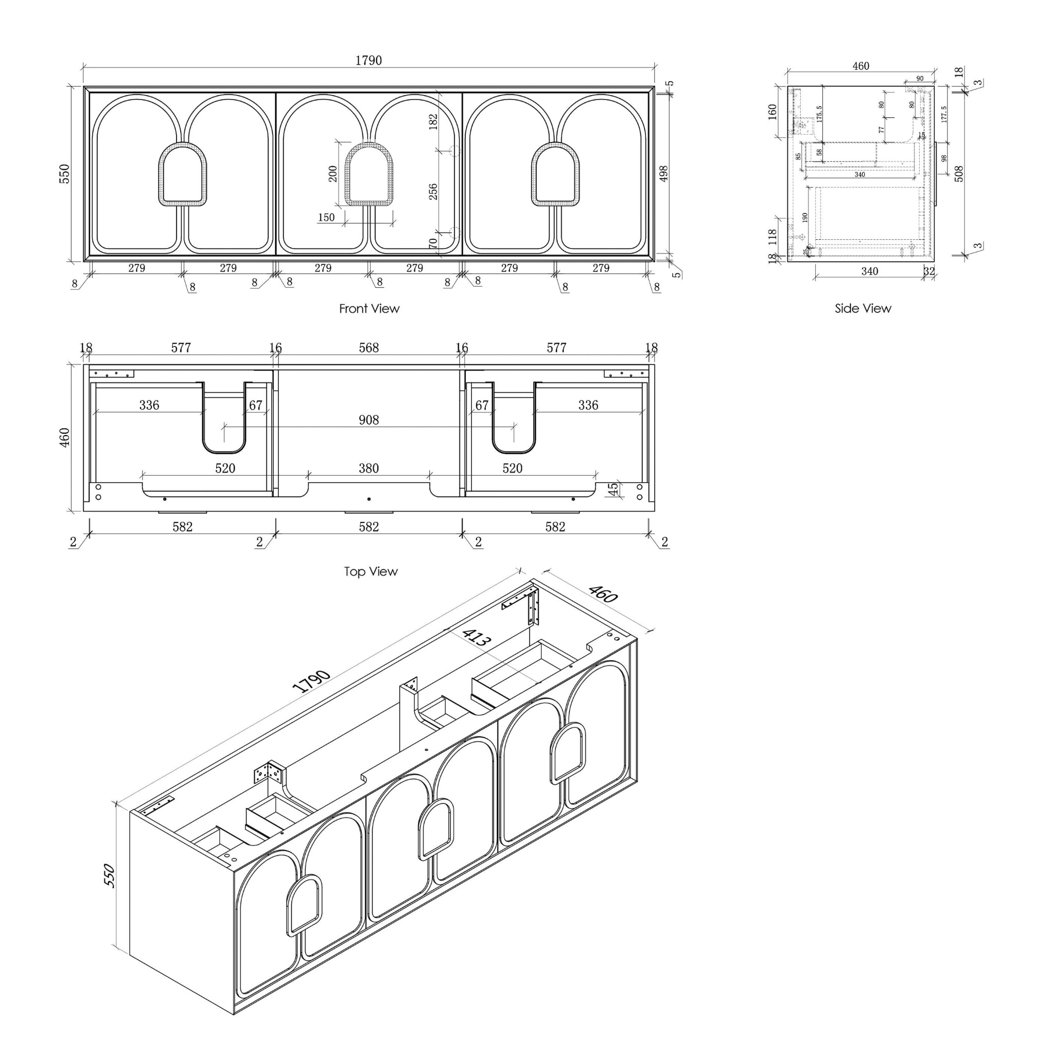 OTTI LAGUNA MARK II MATTE WHITE 1800MM DOUBLE BOWL WALL HUNG VANITY