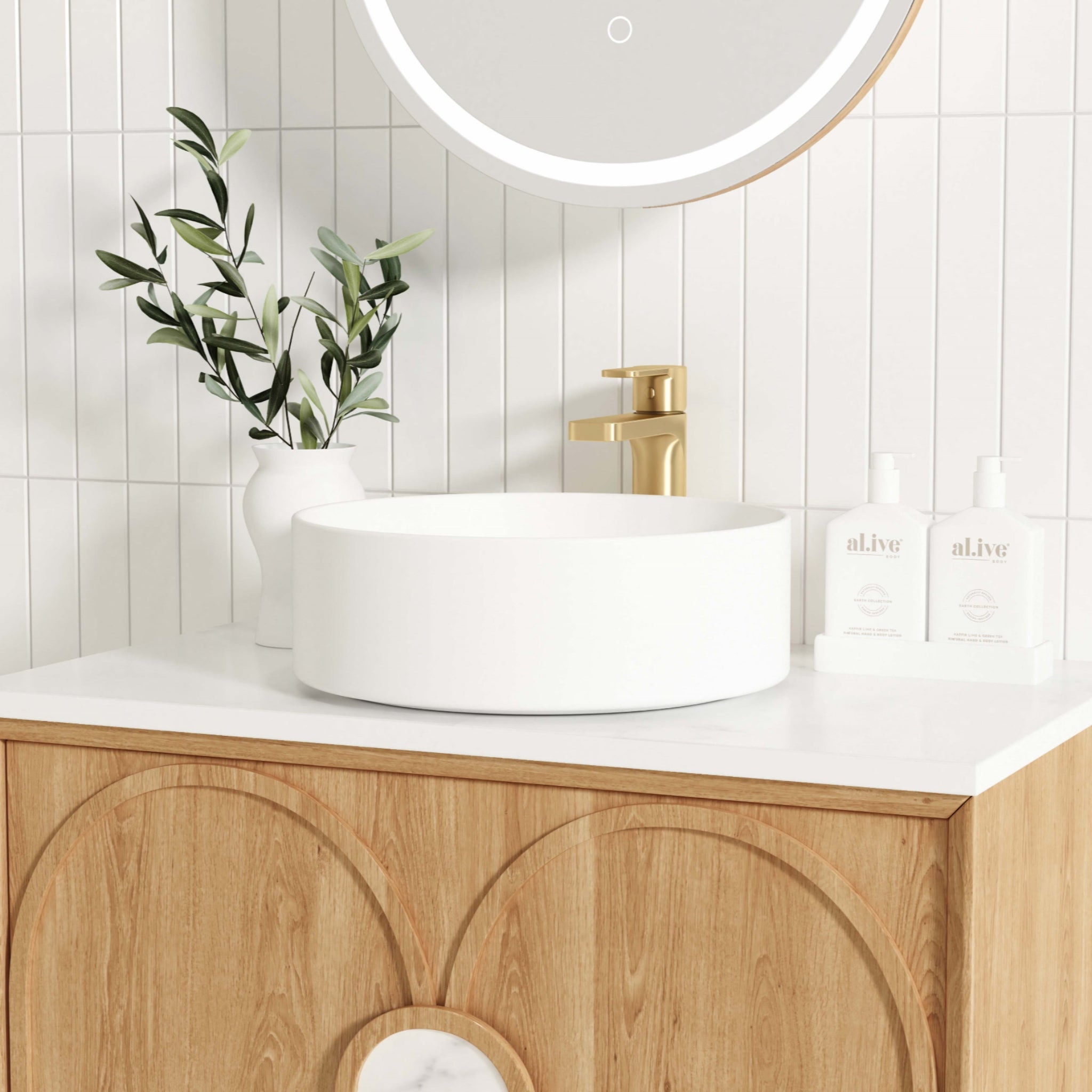 OTTI LAGUNA MARK II WOODLAND OAK 600MM SINGLE BOWL WALL HUNG VANITY