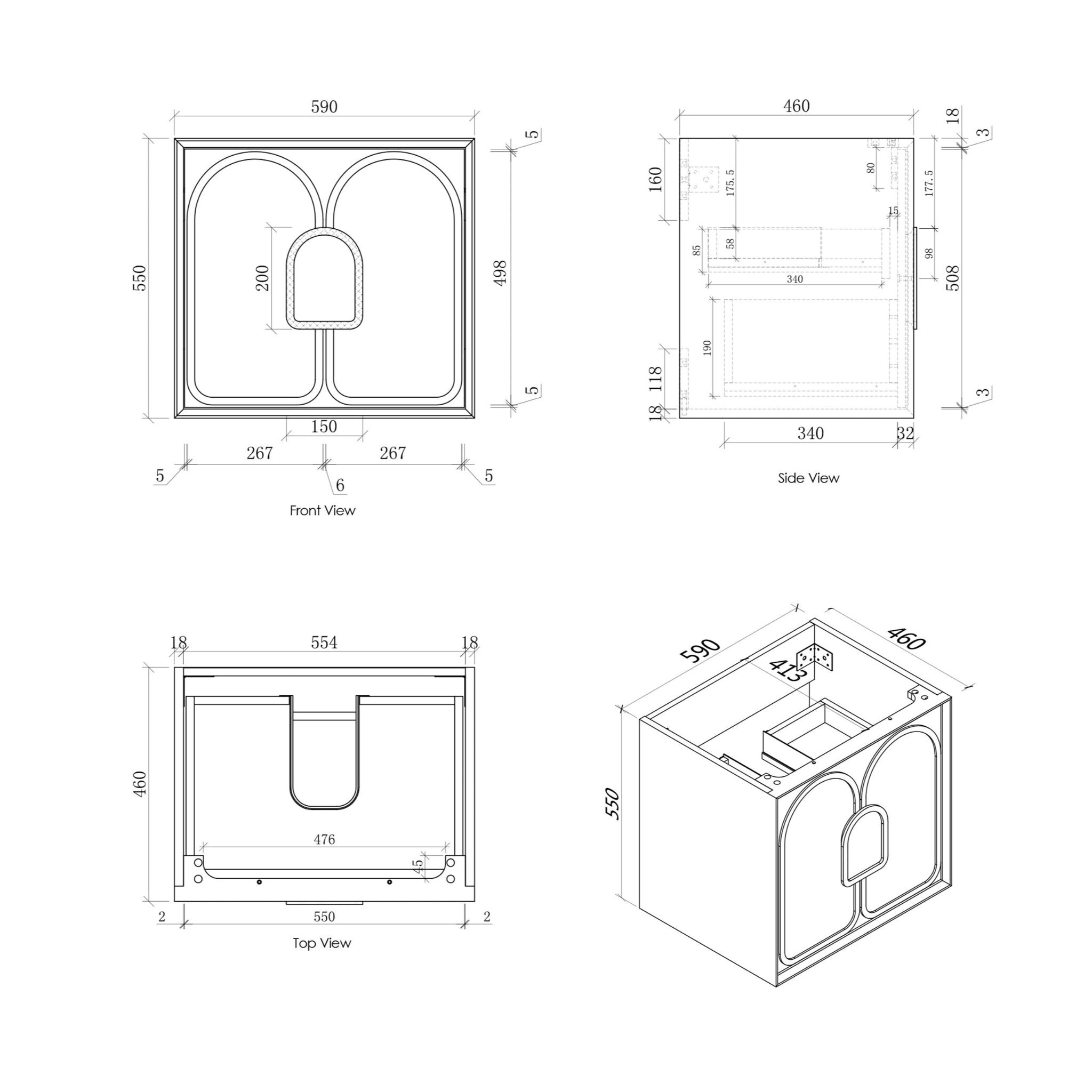OTTI LAGUNA MARK II MATTE WHITE 600MM SINGLE BOWL WALL HUNG VANITY