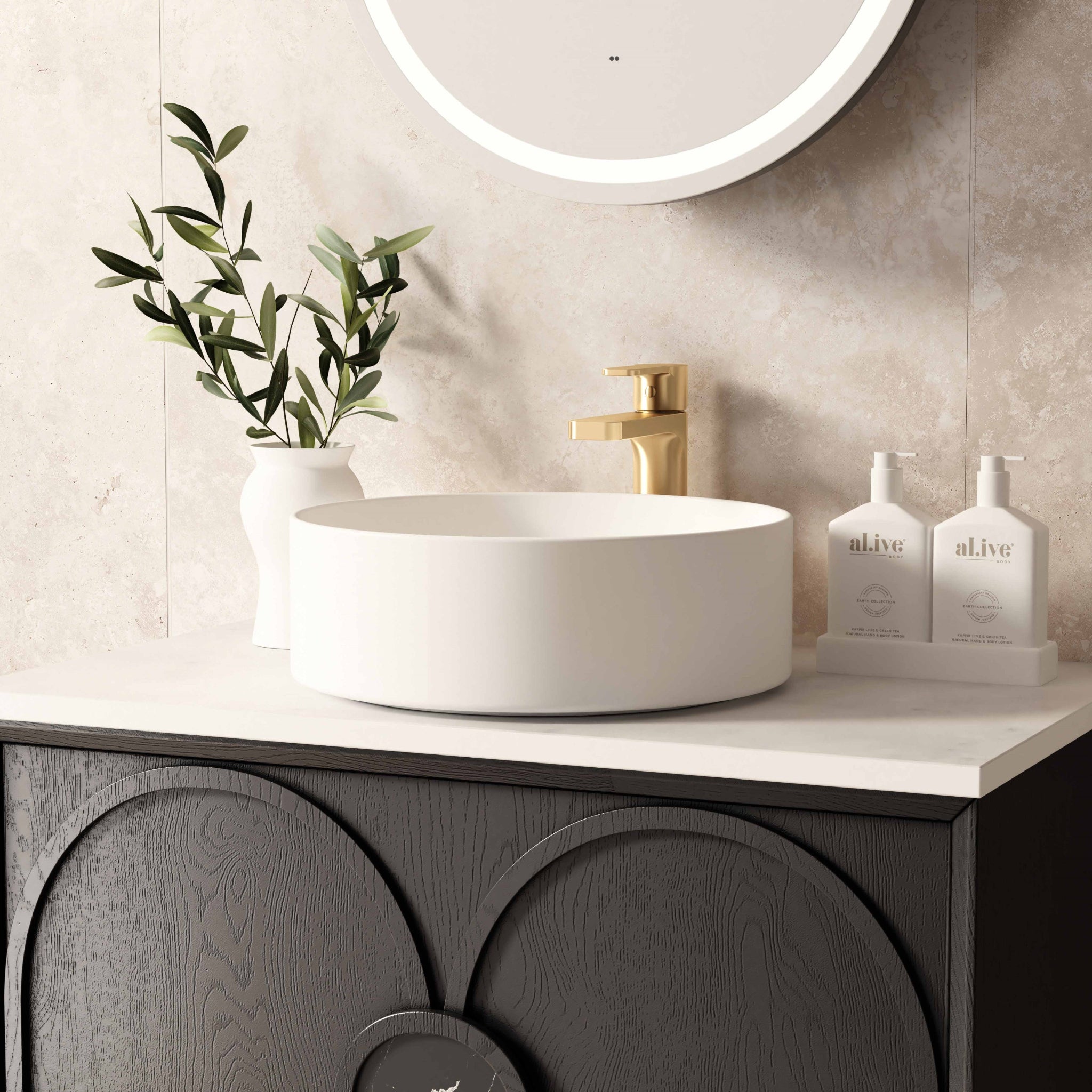 OTTI LAGUNA MARK II BLACK OAK 750MM SINGLE BOWL WALL HUNG VANITY