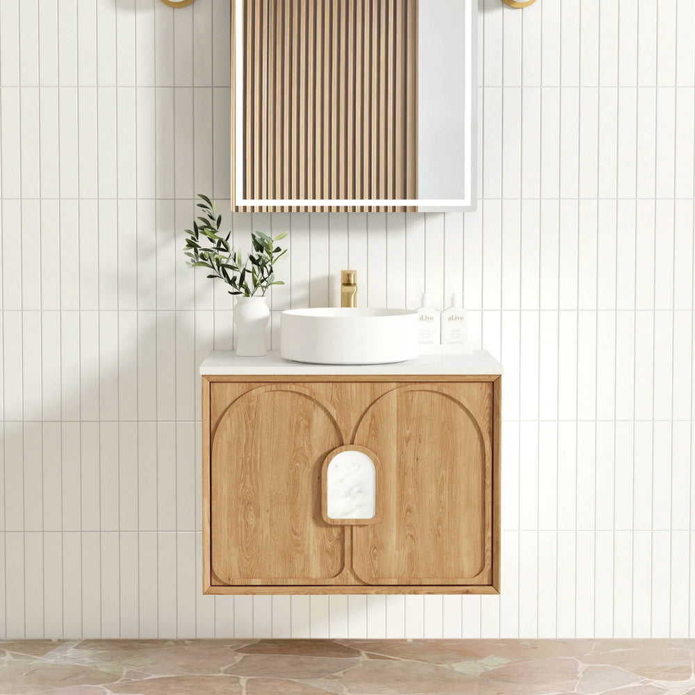 OTTI LAGUNA MARK II WOODLAND OAK 750MM SINGLE BOWL WALL HUNG VANITY