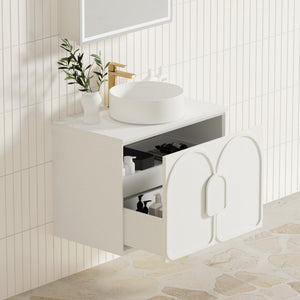 OTTI LAGUNA MARK II MATTE WHITE 750MM SINGLE BOWL WALL HUNG VANITY