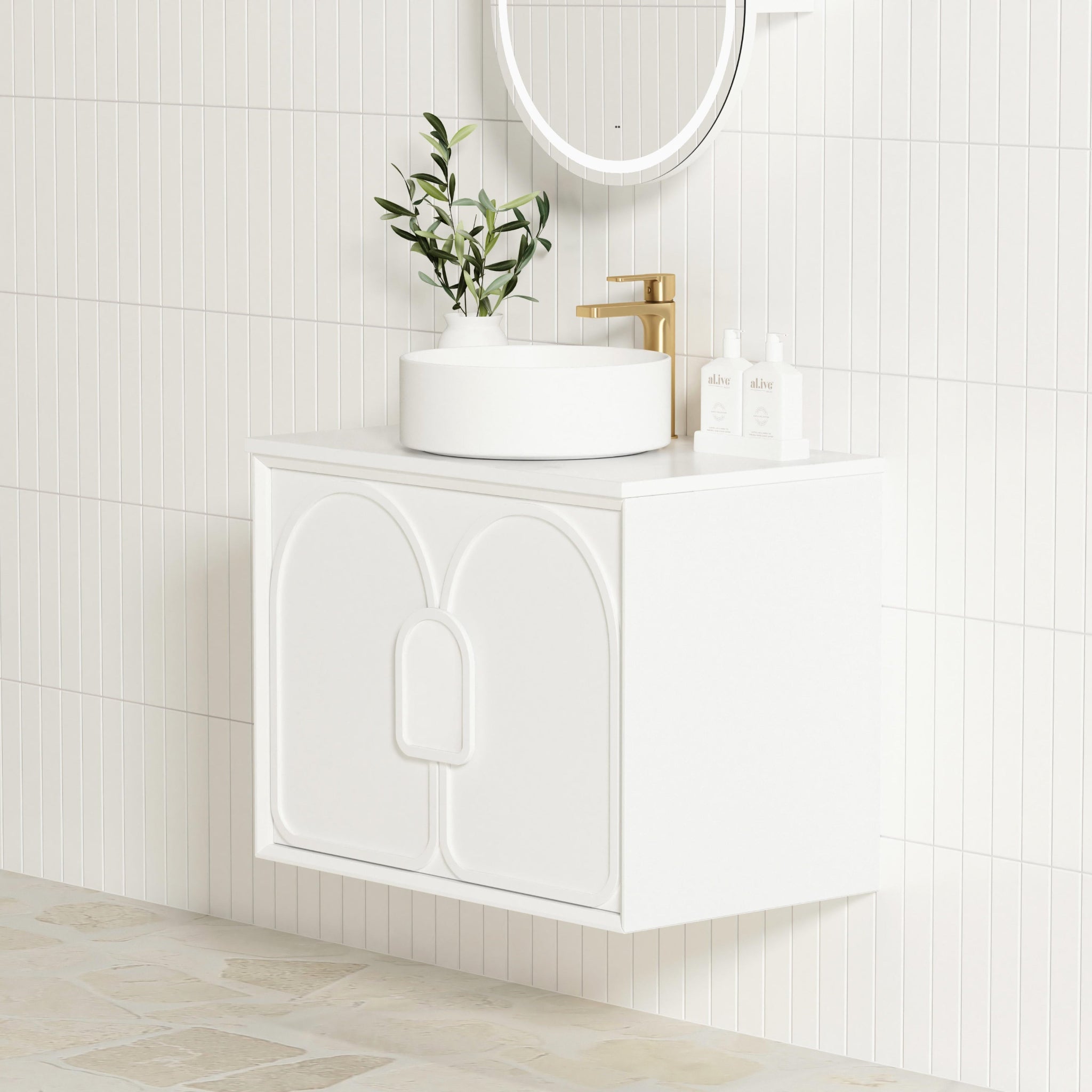 OTTI LAGUNA MARK II MATTE WHITE 750MM SINGLE BOWL WALL HUNG VANITY