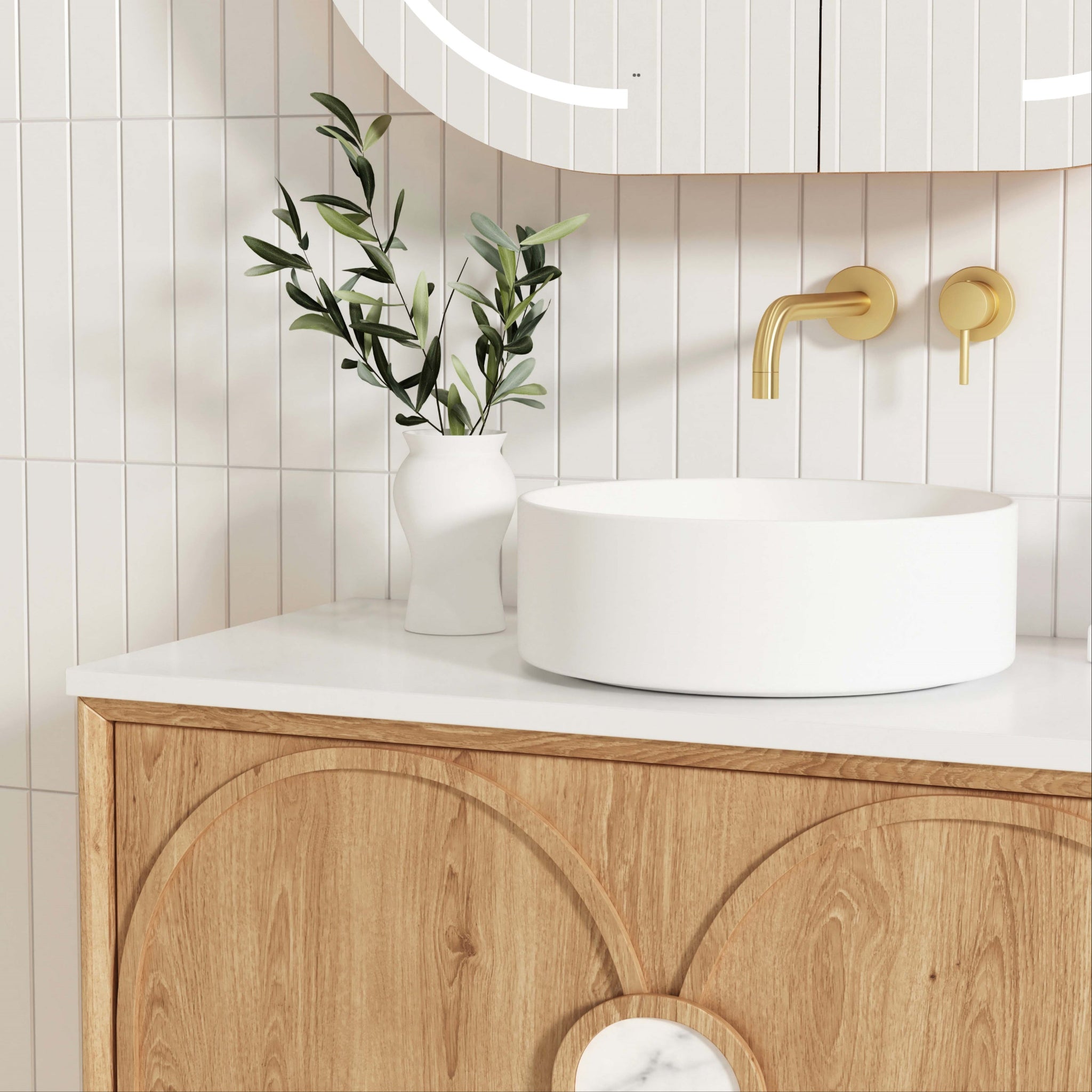 OTTI LAGUNA MARK II WOODLAND OAK 900MM SINGLE BOWL WALL HUNG VANITY