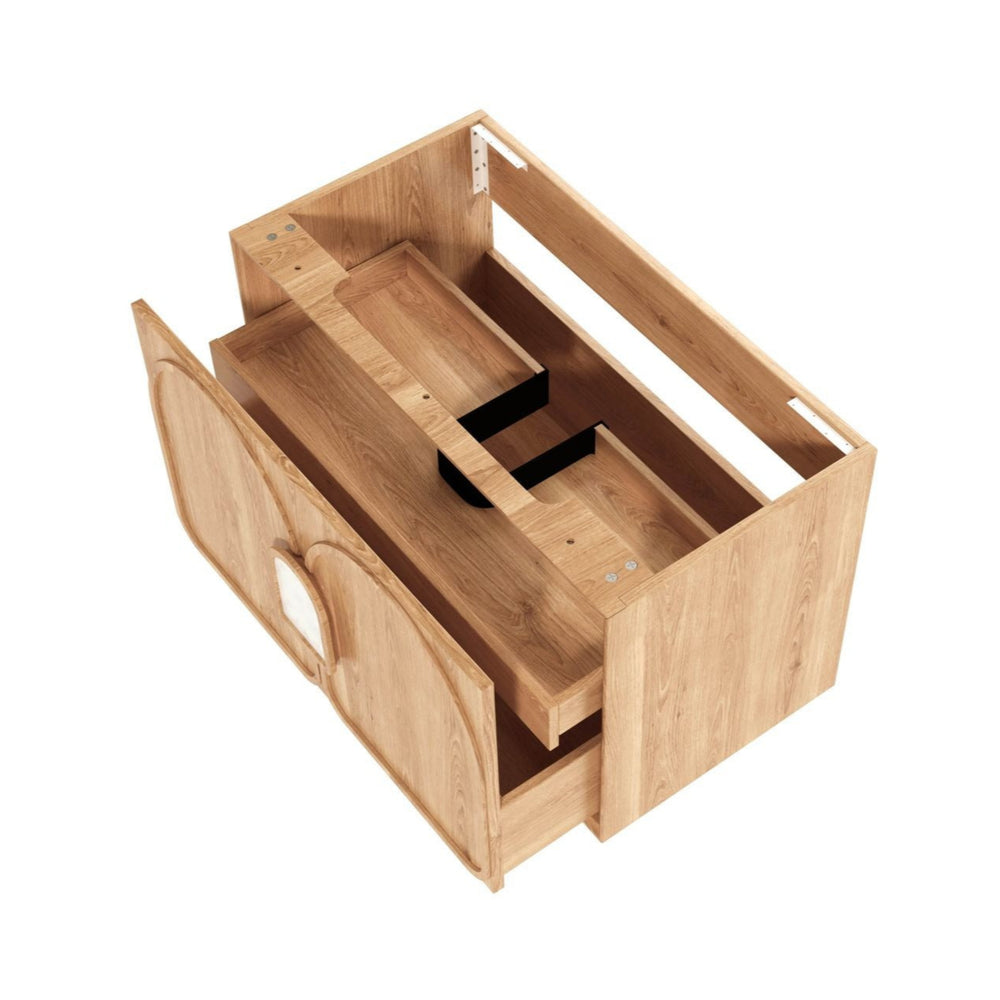 OTTI LAGUNA MARK II WOODLAND OAK 900MM SINGLE BOWL WALL HUNG VANITY