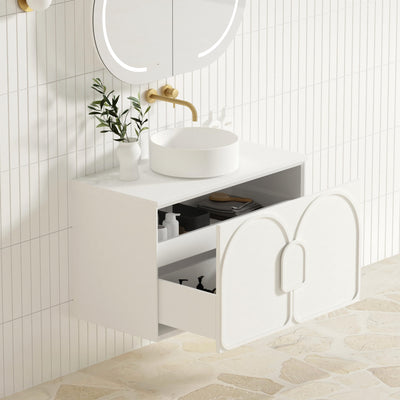 OTTI LAGUNA MARK II MATTE WHITE 900MM SINGLE BOWL WALL HUNG VANITY