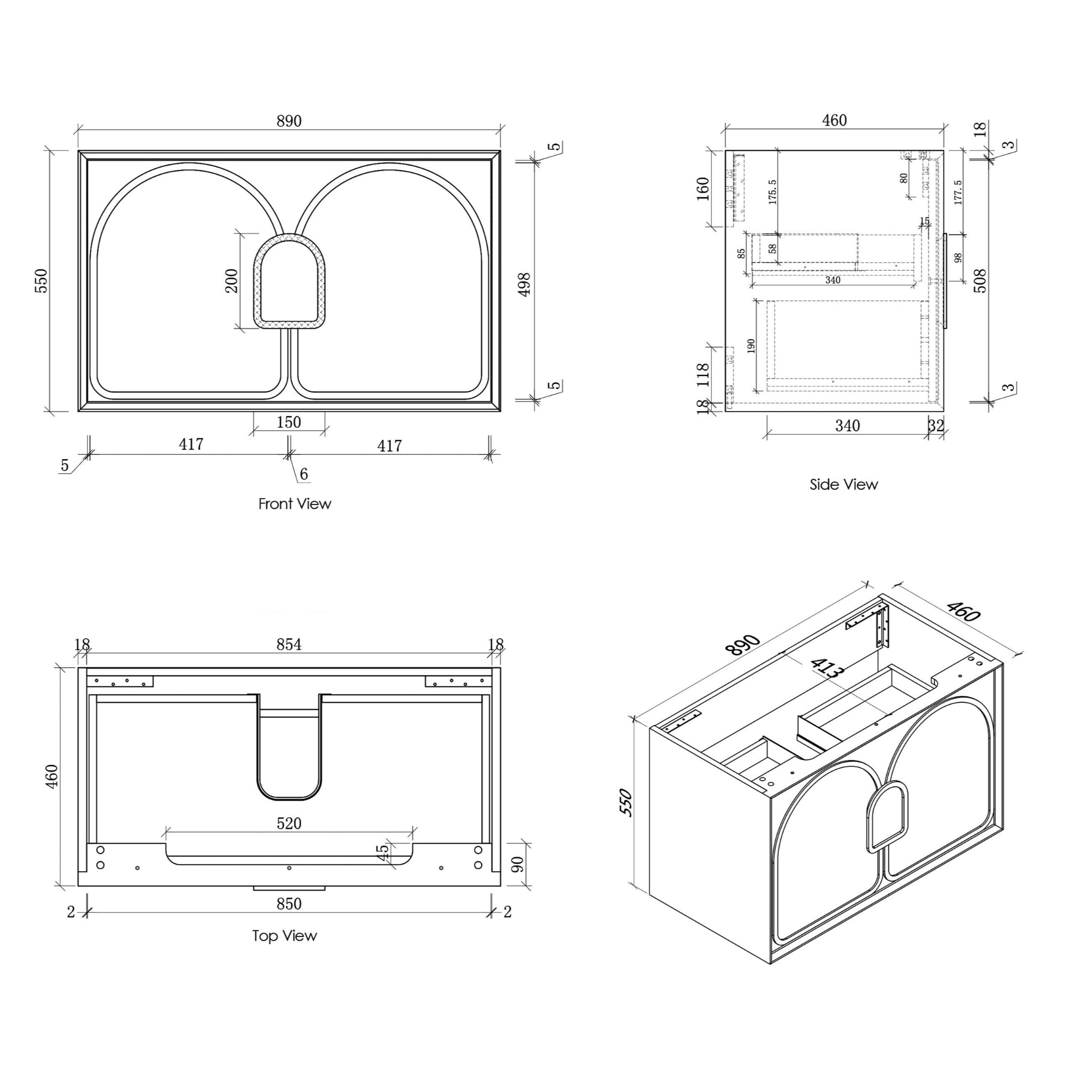 OTTI LAGUNA MARK II MATTE WHITE 900MM SINGLE BOWL WALL HUNG VANITY