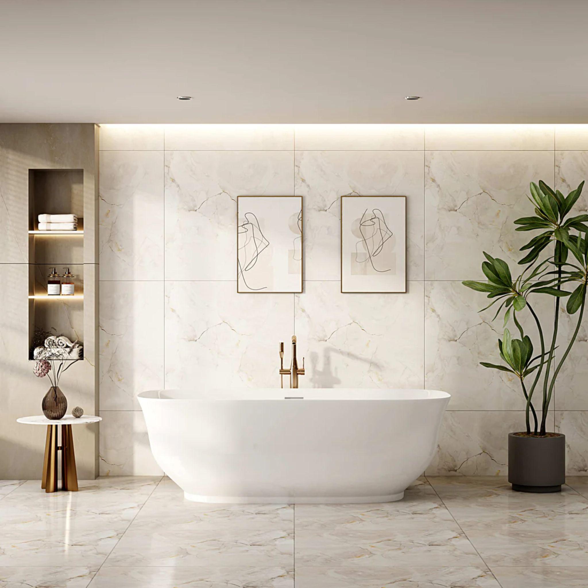 MERCIO LIBRA FREESTANDING BATHTUB GLOSS WHITE 1700MM