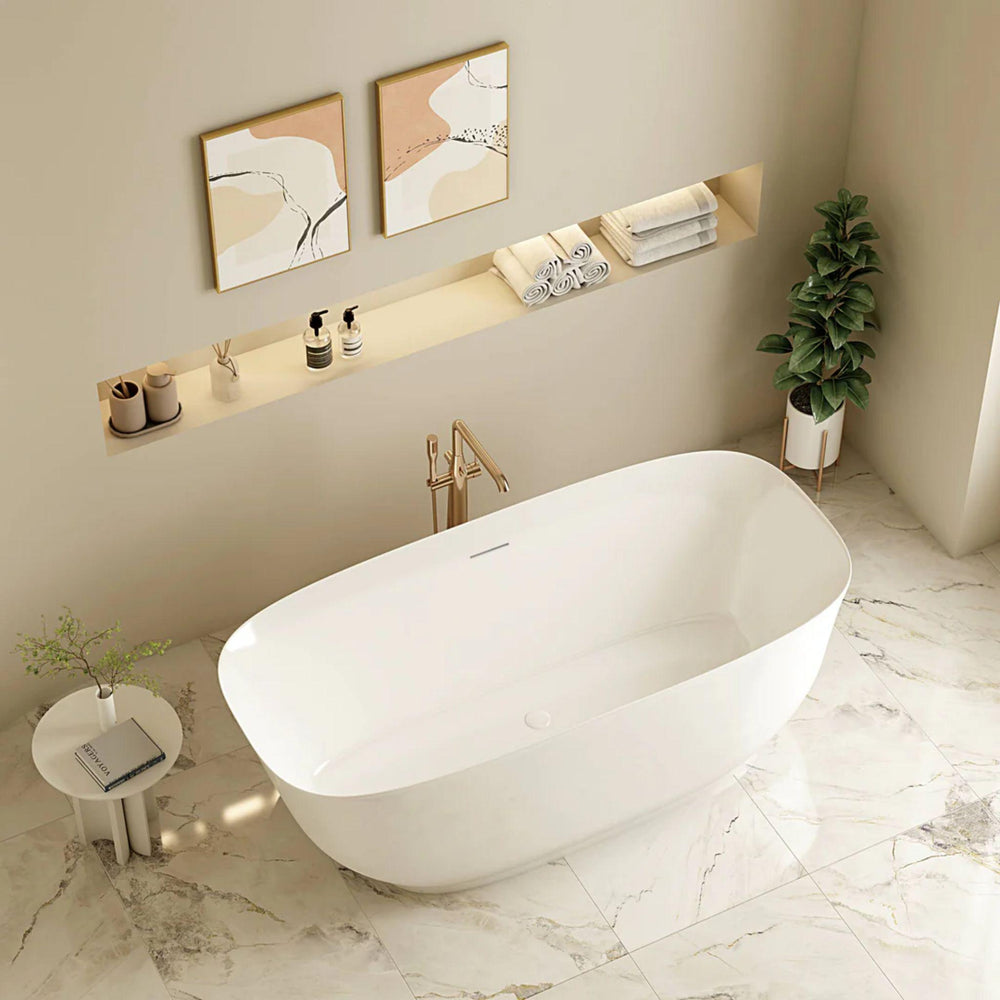 MERCIO LIBRA FREESTANDING BATHTUB GLOSS WHITE 1700MM