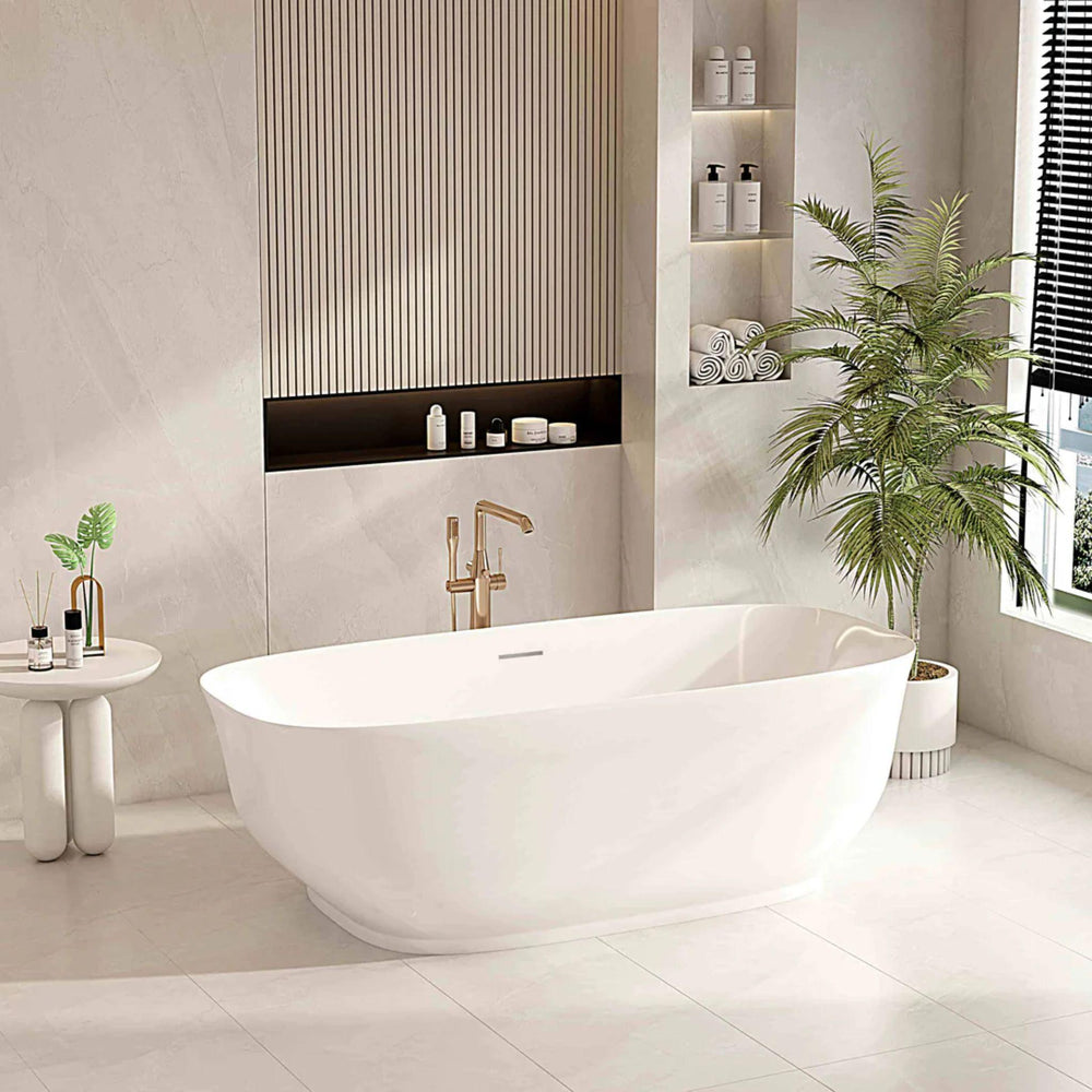 MERCIO LIBRA FREESTANDING BATHTUB GLOSS WHITE 1700MM