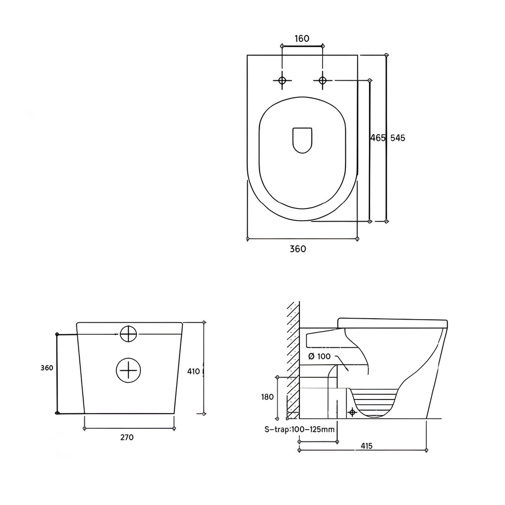 LUKKA ACADIA TORNADO RIMLESS WALL FACED FLOOR PAN GLOSS WHITE