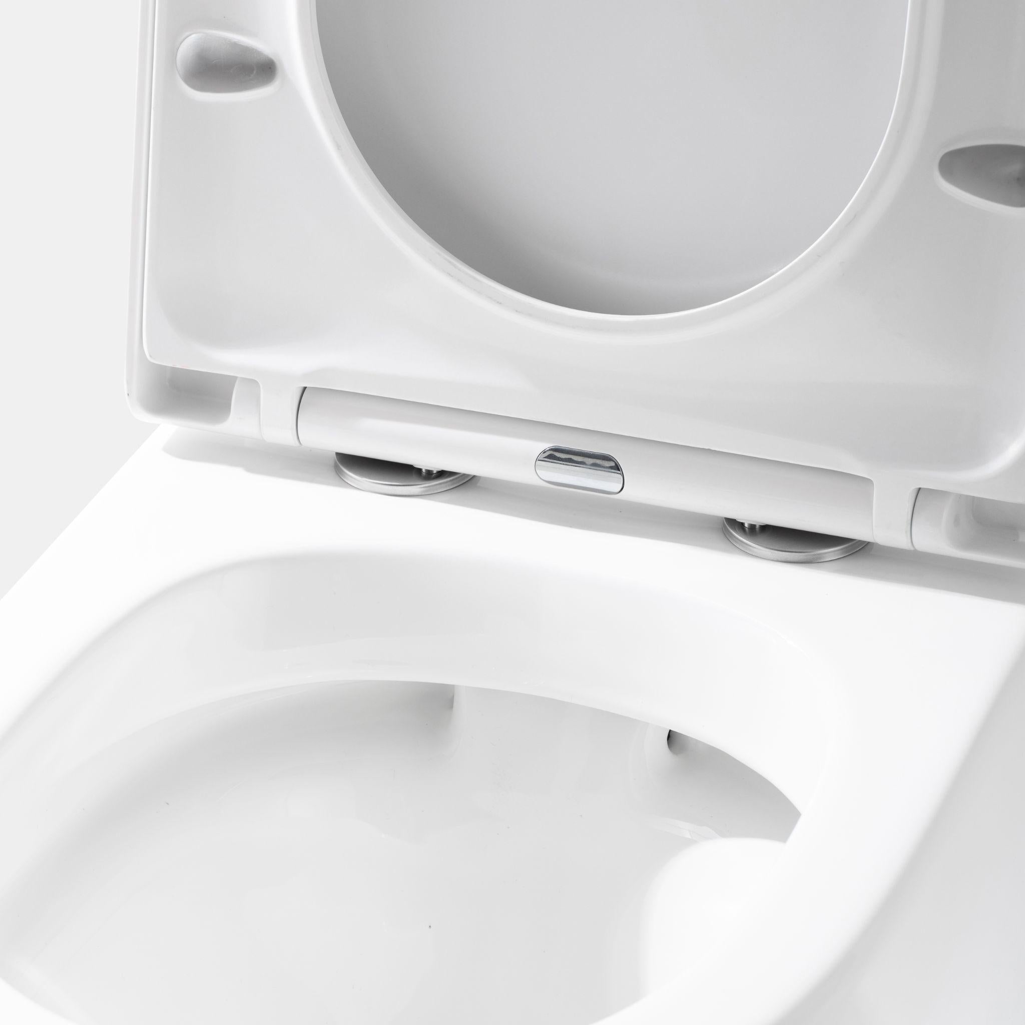 LUKKA ACADIA RIMLESS BACK TO WALL TOILET SUITE GLOSS WHITE