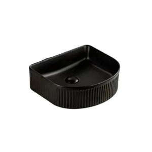 LUKKA ARCO FLUTED ABOVE COUNTER BASIN MATTE BLACK 400MM