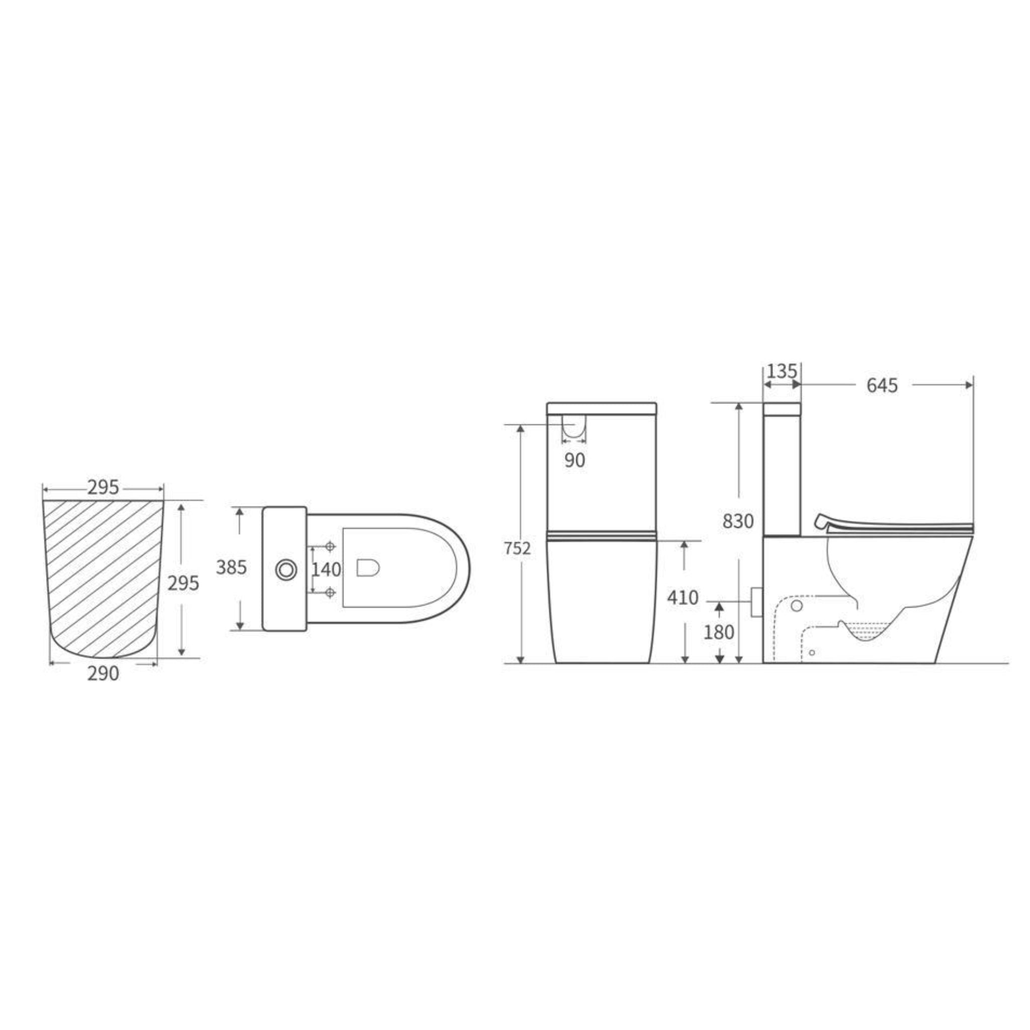 LUKKA AGENA BACK TO WALL TOILET SUITE GLOSS WHITE