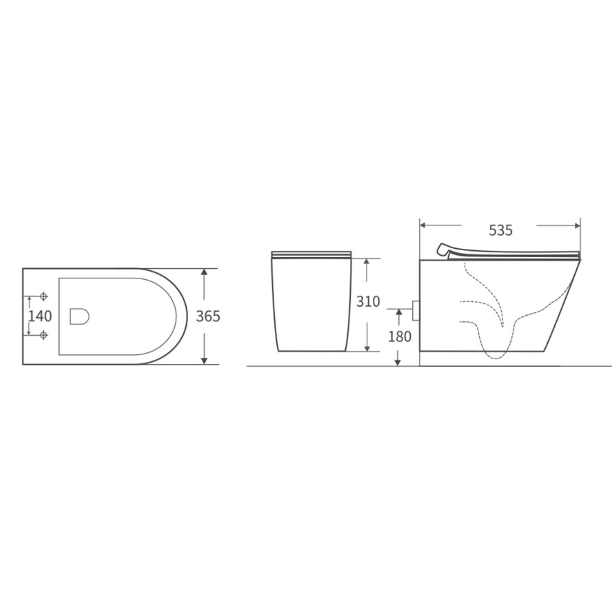 LUKKA AGENA RIMLESS WALL HUNG PAN WHITE