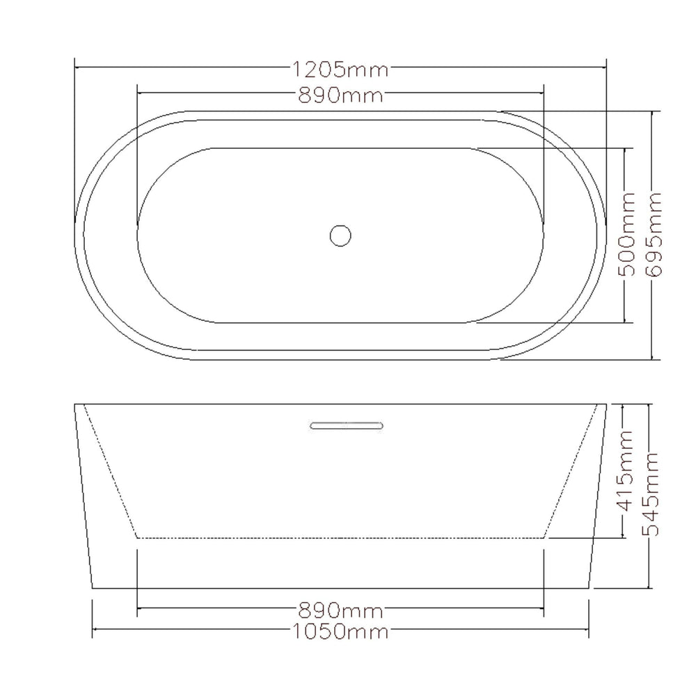 LUKKA AGENA FREESTANDING BATHTUB WITH OVERFLOW GLOSS WHITE (AVAILABLE IN MULTIPLE SIZES)