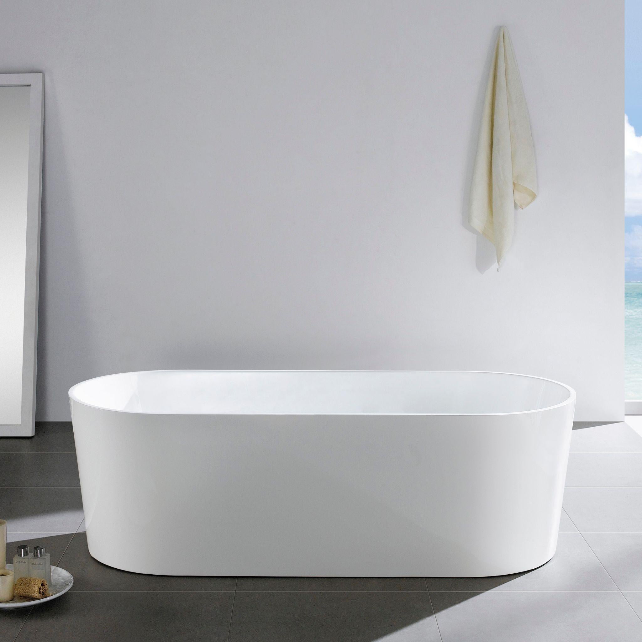 LUKKA AGENA FREESTANDING BATHTUB GLOSS WHITE (AVAILABLE IN MULTIPLE SIZES)