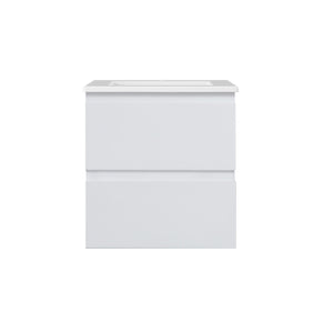 LUKKA ALPHA GLOSS WHITE 600MM SINGLE BOWL WALL HUNG VANITY