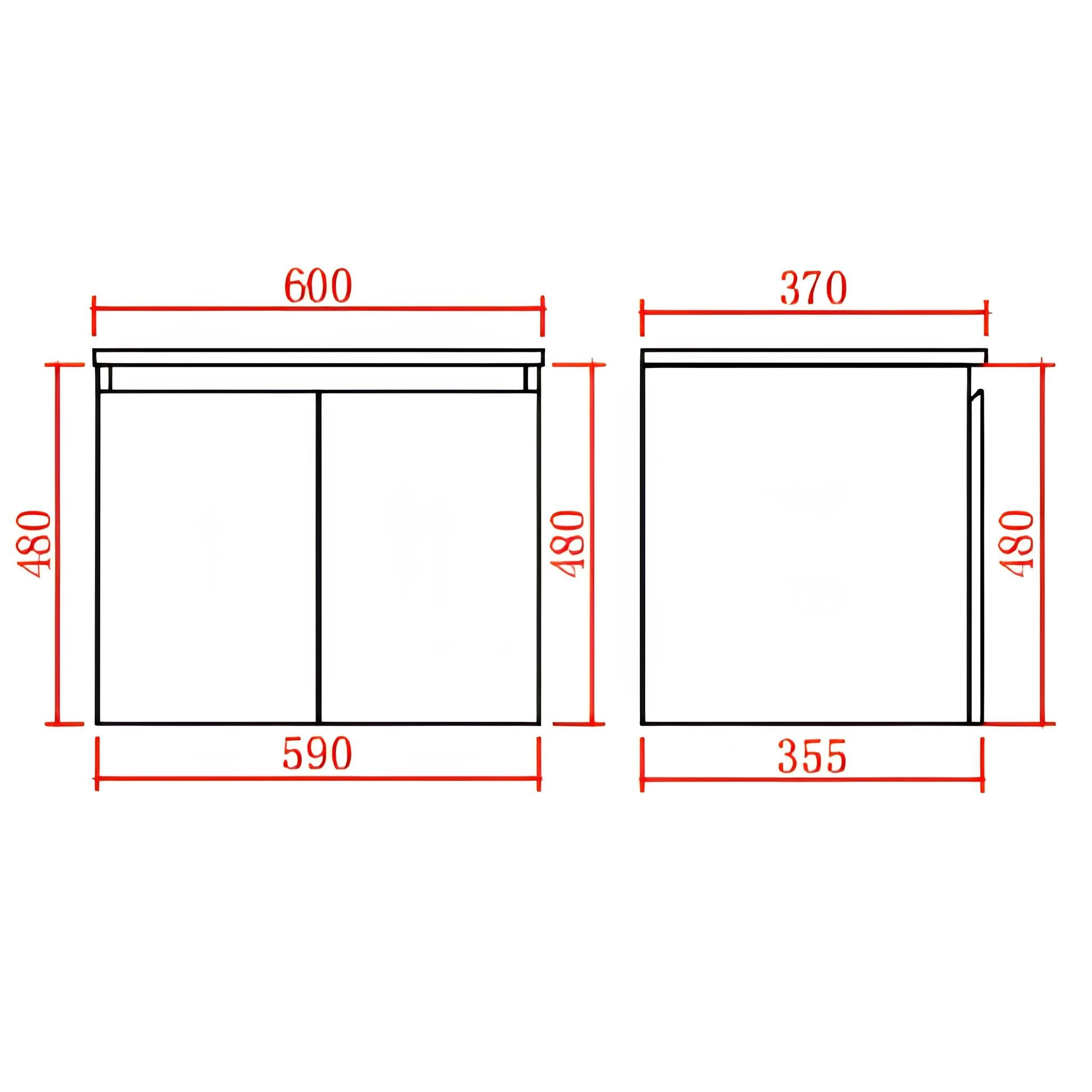 LUKKA ALPHA ENSUITE GLOSS WHITE 600MM SPACE SAVING WALL HUNG VANITY