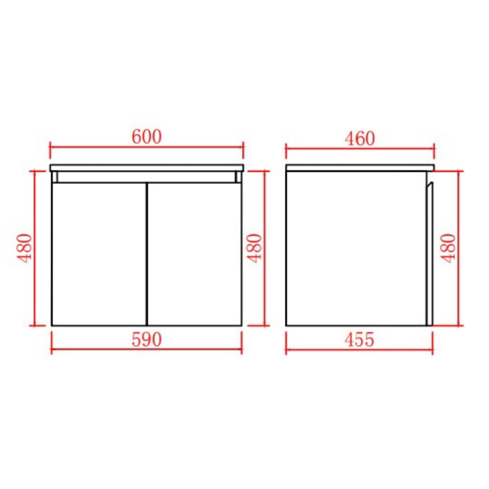 LUKKA ALPHA GLOSS WHITE 600MM SINGLE BOWL WALL HUNG VANITY