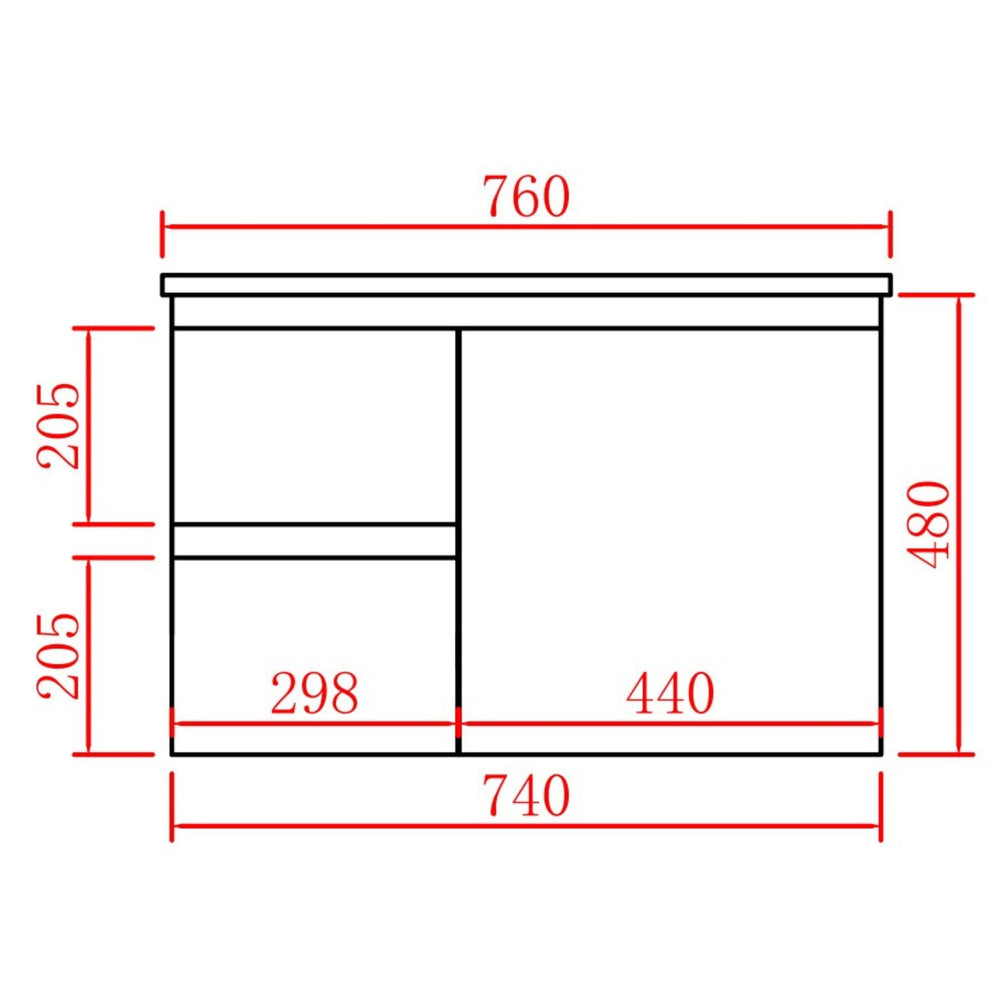 LUKKA ALPHA GLOSS WHITE 750MM SINGLE BOWL WALL HUNG VANITY (AVAILABLE IN LEFT AND RIGHT HAND DRAWER)